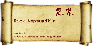 Rick Napsugár névjegykártya